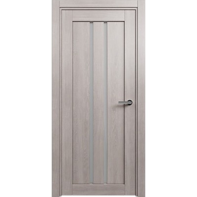 Межкомнатная Дверь Status Optima модель 133 Дуб серый стекло Сатинато белое