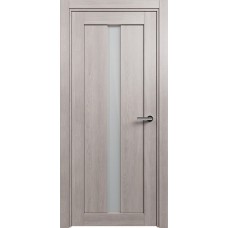 Дверь Status Optima модель 134 Дуб серый стекло Сатинато белое