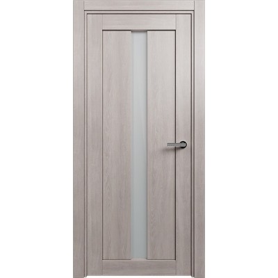 Межкомнатная Дверь Status Optima модель 134 Дуб серый стекло Сатинато белое