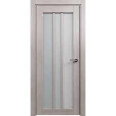 Дверь Status Optima модель 136 Дуб серый стекло Сатинато белое