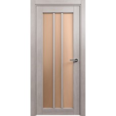 Дверь Status Optima модель 136 Дуб серый стекло Сатинато бронза