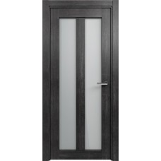 Дверь Status Optima модель 135 Дуб чёрный стекло Сатинато белое