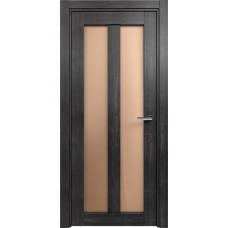 Дверь Status Optima модель 135 Дуб чёрный стекло Сатинато бронза