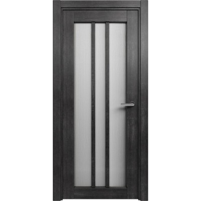 Межкомнатная Дверь Status Optima модель 136 Дуб чёрный стекло Канны