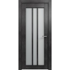 Дверь Status Optima модель 136 Дуб чёрный стекло Сатинато белое