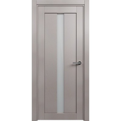Межкомнатная Дверь Status Optima модель 134 Грей стекло Сатинато белое