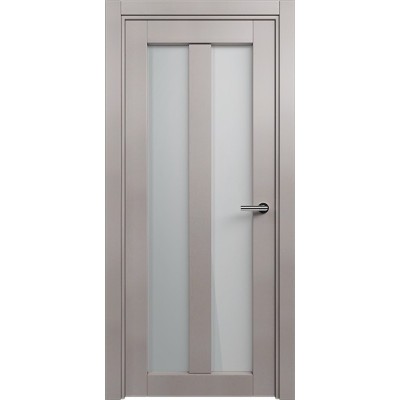 Межкомнатная Дверь Status Optima модель 135 Грей стекло Сатинато белое