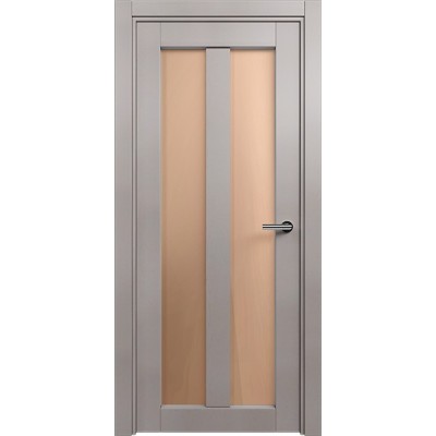 Межкомнатная Дверь Status Optima модель 135 Грей стекло Сатинато бронза