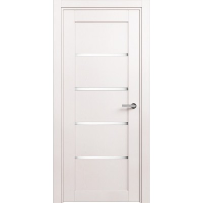 Межкомнатная Дверь Status Optima модель 121 Белый жемчуг стекло Сатинато белое