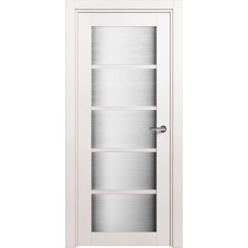 Дверь Status Optima модель 122 Белый жемчуг стекло Канны