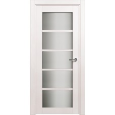 Дверь Status Optima модель 122 Белый жемчуг стекло Сатинато белое
