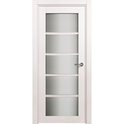 Межкомнатная Дверь Status Optima модель 122 Белый жемчуг стекло Сатинато белое