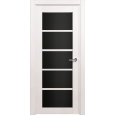 Дверь Status Optima модель 122 Белый жемчуг триплекс чёрный