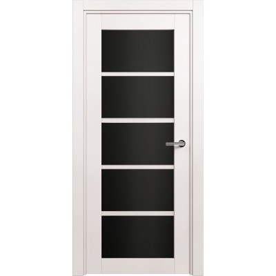 Межкомнатная Дверь Status Optima модель 122 Белый жемчуг триплекс чёрный