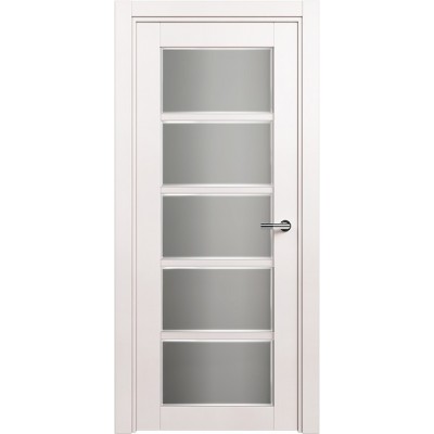 Межкомнатная Дверь Status Optima модель 122 Белый жемчуг стекло Фацет