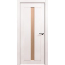 Дверь Status Optima модель 134 Белый жемчуг стекло Сатинато бронза