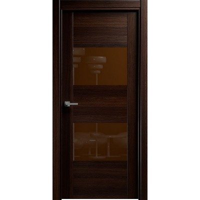 Межкомнатная Дверь Status Versia модель 221 Орех стекло лакобель коричневый