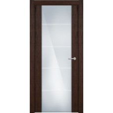 Дверь Status Versia модель 222 Орех стекло калёное с гравировкой