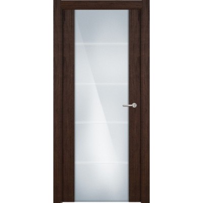 Межкомнатная Дверь Status Versia модель 222 Орех стекло калёное с гравировкой