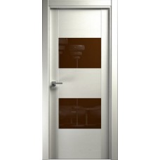 Дверь Status Versia модель 221 Дуб белый стекло лакобель коричневый