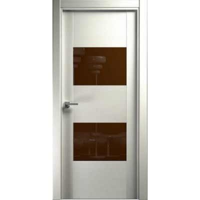 Межкомнатная Дверь Status Versia модель 221 Дуб белый стекло лакобель коричневый