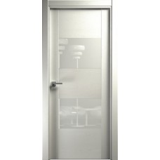 Дверь Status Versia модель 221 Дуб белый стекло лакобель белый