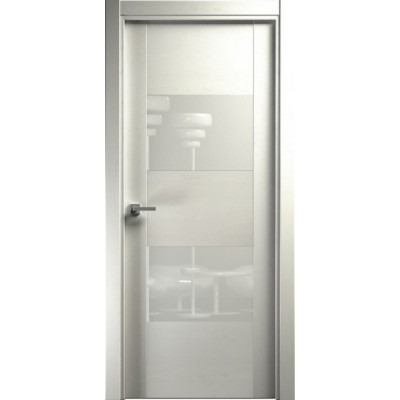 Межкомнатная Дверь Status Versia модель 221 Дуб белый стекло лакобель белый