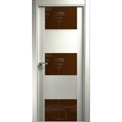 Межкомнатная Дверь Status Versia модель 226 Дуб белый стекло лакобель коричневый