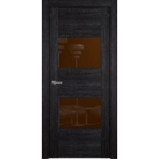 Дверь Status Versia модель 221 Дуб чёрный стекло лакобель коричневый