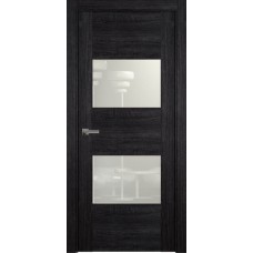 Дверь Status Versia модель 221 Дуб чёрный стекло лакобель белый