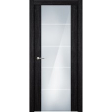 Дверь Status Versia модель 222 Дуб чёрный стекло калёное с гравировкой