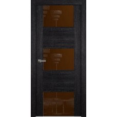 Дверь Status Versia модель 226 Дуб чёрный стекло лакобель коричневый