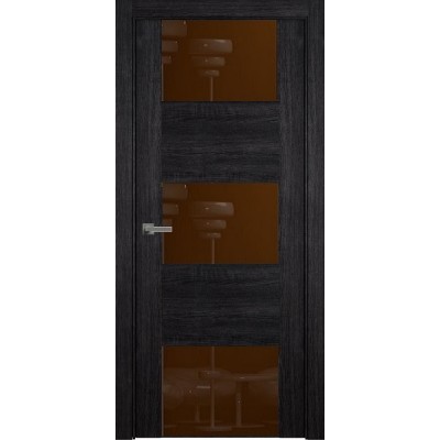 Межкомнатная Дверь Status Versia модель 226 Дуб чёрный стекло лакобель коричневый