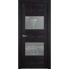 Дверь Status Versia модель 221 Дуб чёрный стекло лакобель серый
