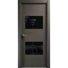 Дверь Status Versia модель 221 Грей стекло лакобель чёрный