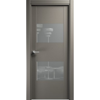 Межкомнатная Дверь Status Versia модель 221 Грей стекло лакобель серый