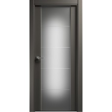 Дверь Status Versia модель 222 Грей стекло калёное с гравировкой