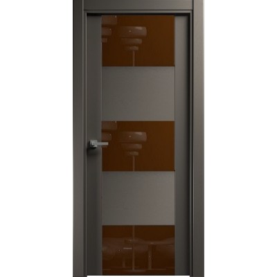 Межкомнатная Дверь Status Versia модель 226 Грей стекло лакобель коричневый