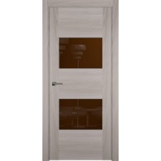 Дверь Status Versia модель 221 Ясень стекло лакобель коричневый