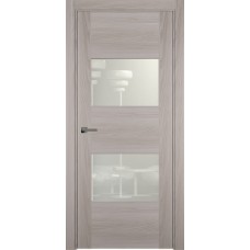 Дверь Status Versia модель 221 Ясень стекло лакобель белый