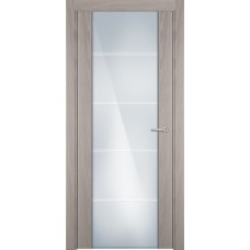 Дверь Status Versia модель 222 Ясень стекло калёное с гравировкой