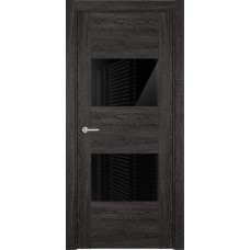 Дверь Status Versia модель 221 Дуб патина стекло лакобель чёрный