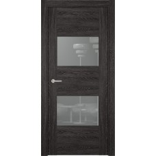 Дверь Status Versia модель 221 Дуб патина стекло лакобель серый