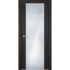 Дверь Status Versia модель 222 Дуб патина стекло калёное с гравировкой