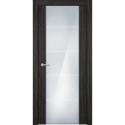 Межкомнатная Дверь Status Versia модель 222 Дуб патина стекло калёное с гравировкой