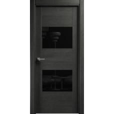 Дверь Status Versia модель 221 Венге пепельный стекло лакобель чёрный