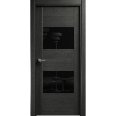 Межкомнатная Дверь Status Versia модель 221 Венге пепельный стекло лакобель чёрный