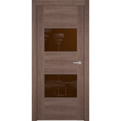 Межкомнатная Дверь Status Versia модель 221 Дуб капучино стекло лакобель коричневый