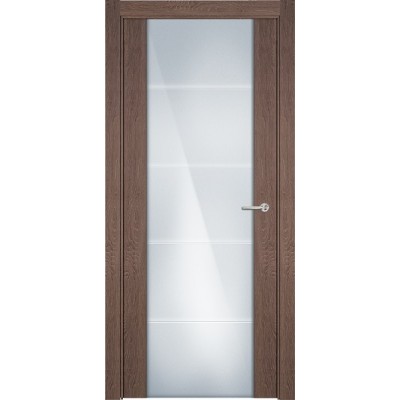 Межкомнатная Дверь Status Versia модель 222 Дуб капучино стекло калёное с гравировкой