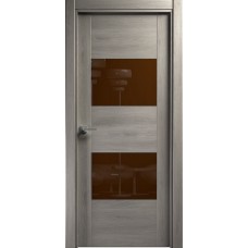 Дверь Status Versia модель 221 Дуб серый стекло лакобель коричневый
